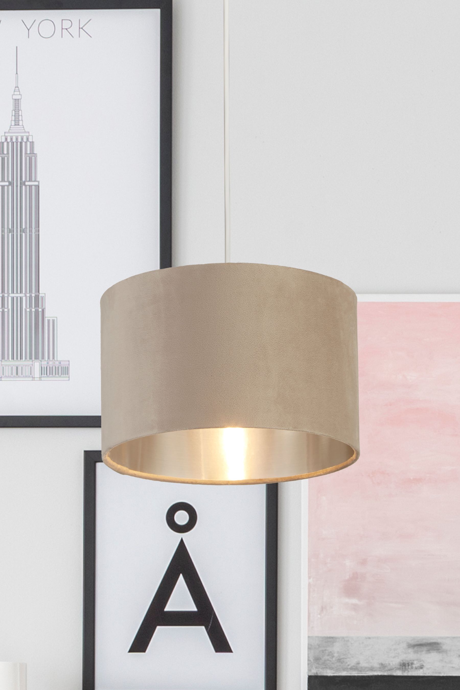 Searchlight Josie Taupe Velvet Easy Fit Shade