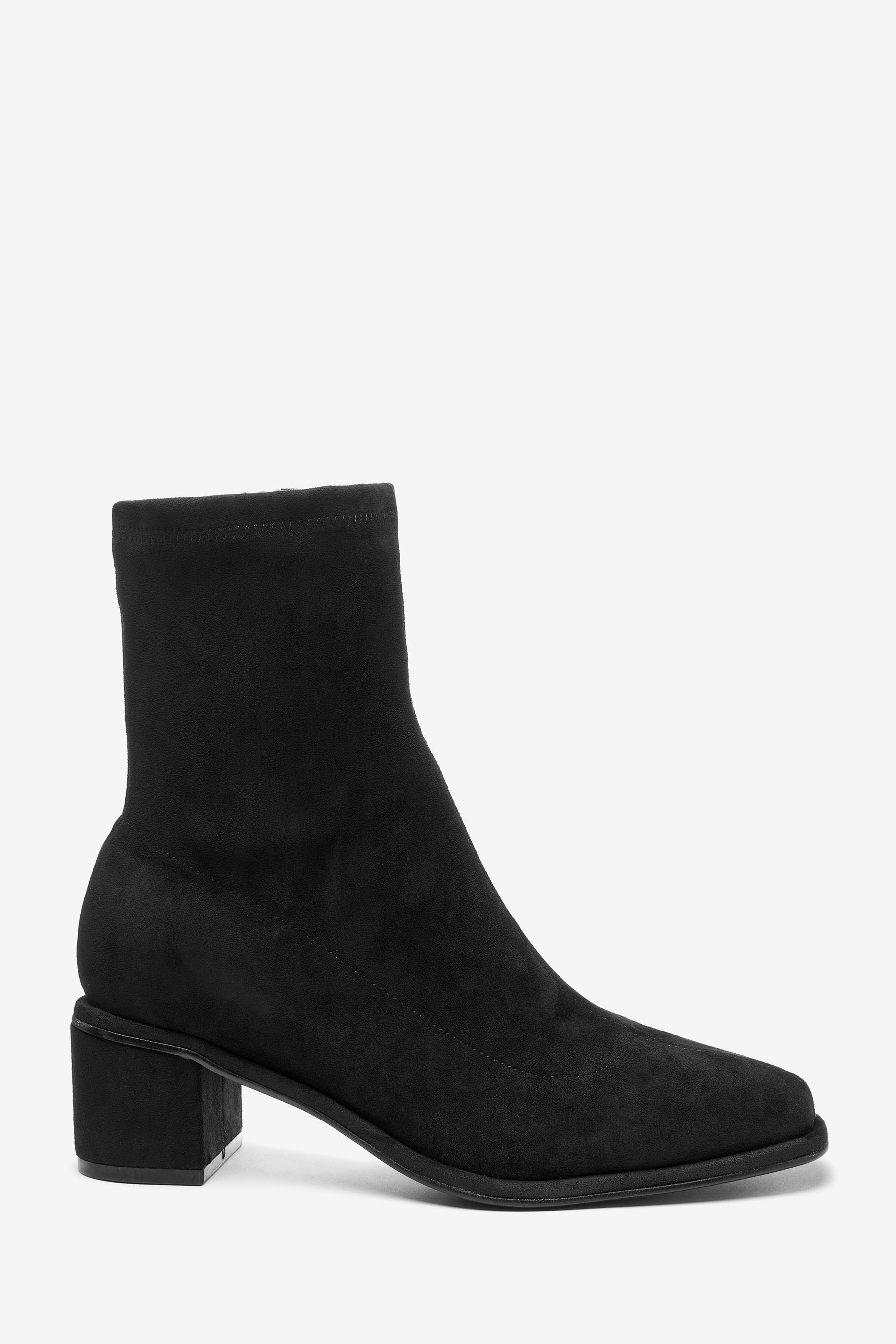 Buy Black Microsuede Extra Wide Fit Forever Comfort Sock Ankle