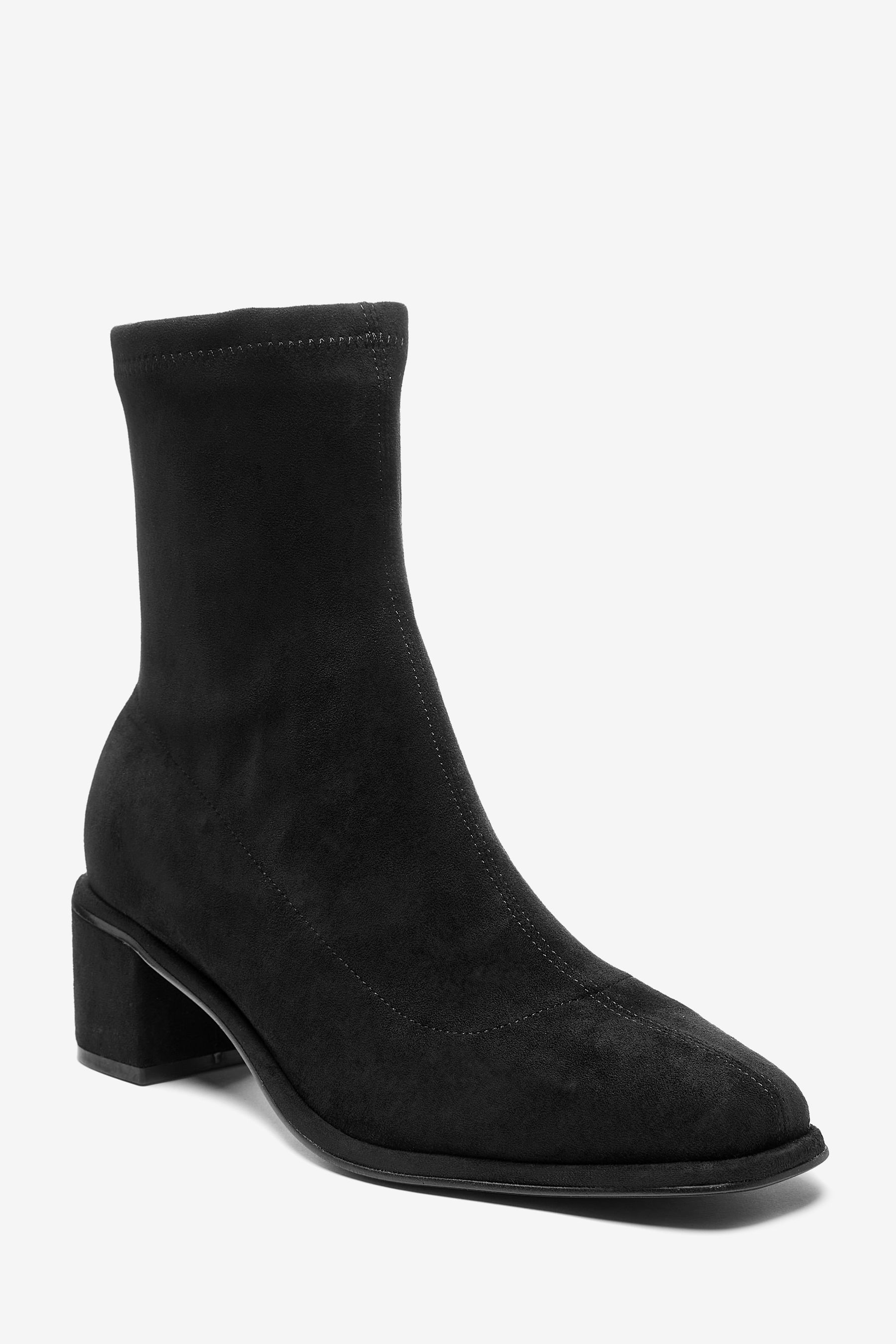 Buy Black Microsuede Extra Wide Fit Forever Comfort Sock Ankle