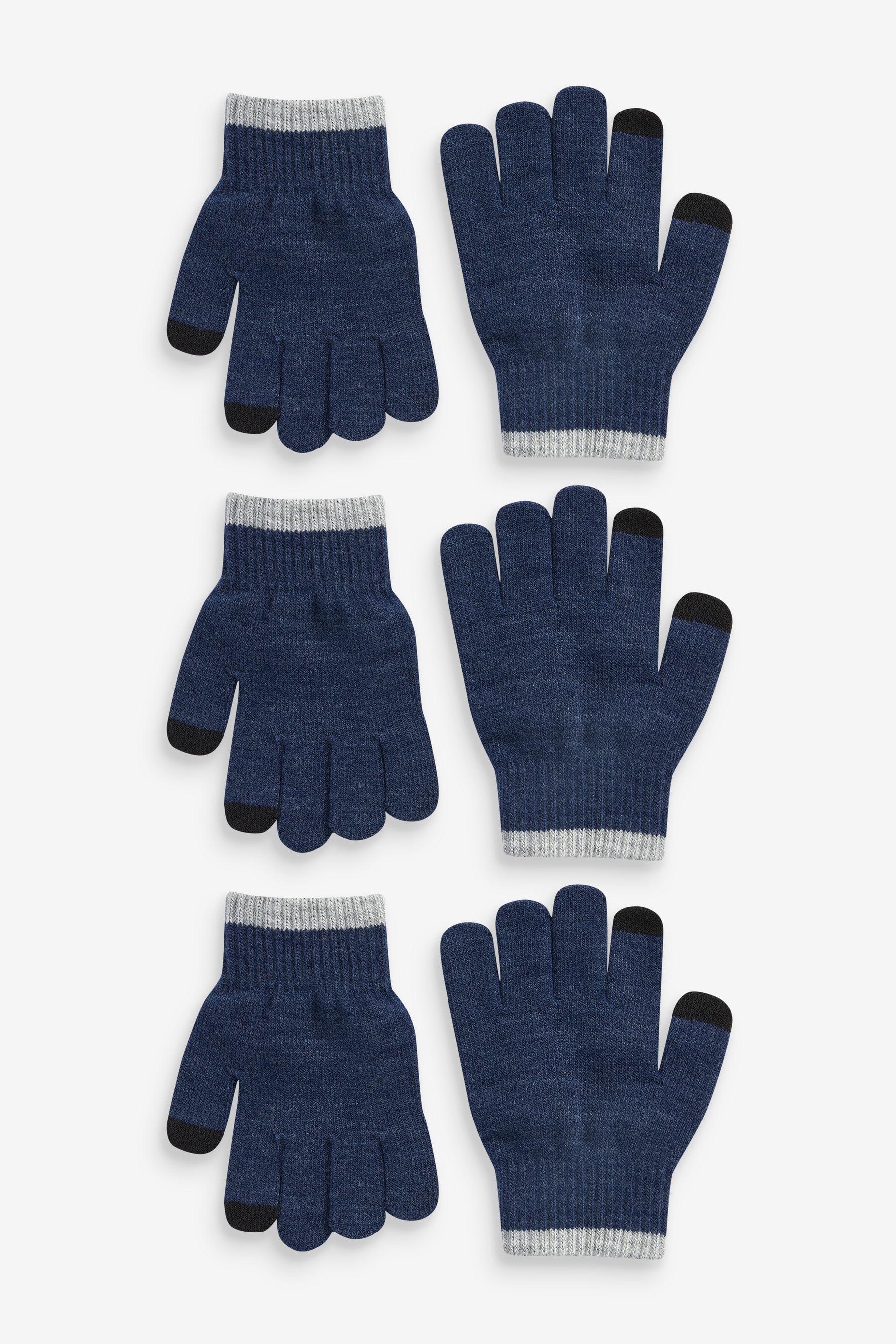 Buy Navy Blue Magic Finger Gloves 3 Pack 3 16yrs from the Next