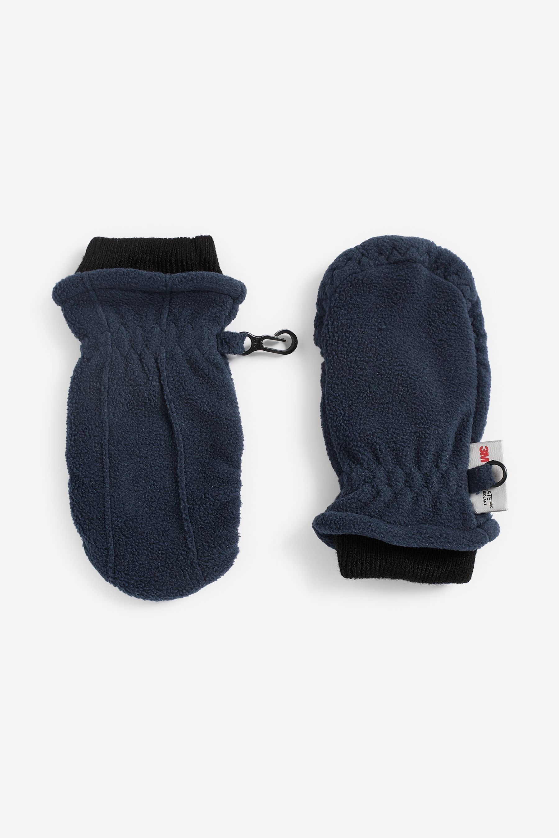 Navy Blue 2 Pack Fleece Mittens 3mths 6yrs