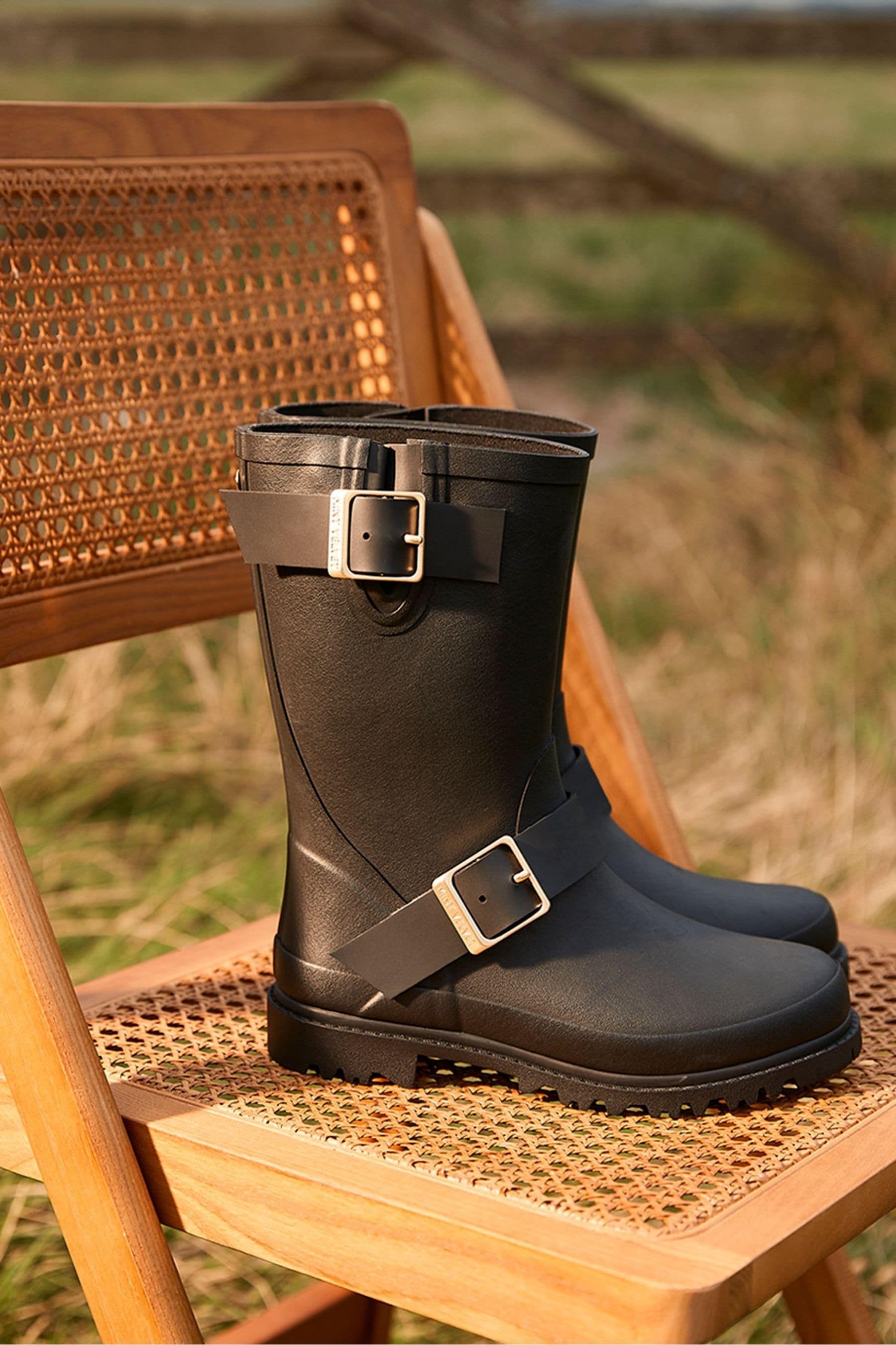 Mint Velvet Black Wynter Short Wellies