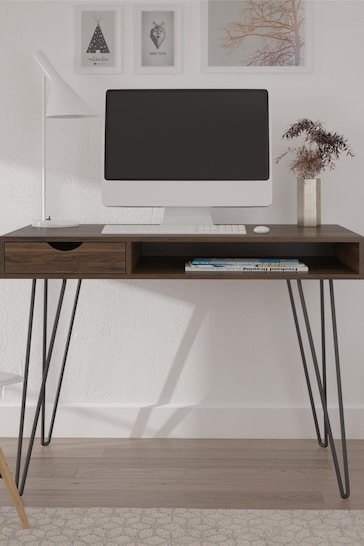 Novogratz Medium Brown Concord Drawer Storage Desk