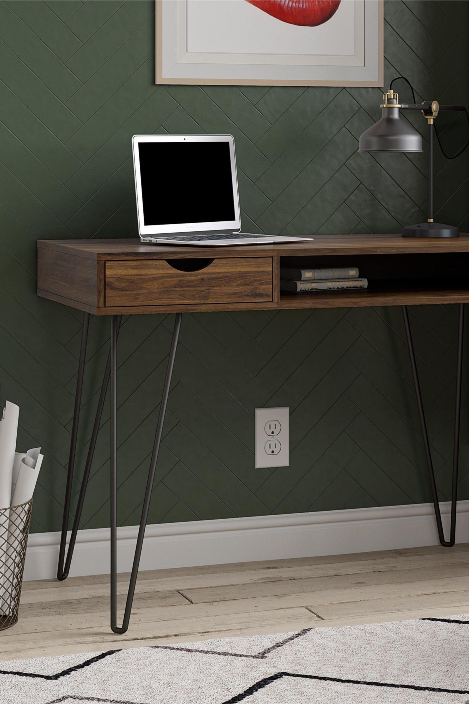 Novogratz Medium Brown Concord Drawer Storage Desk
