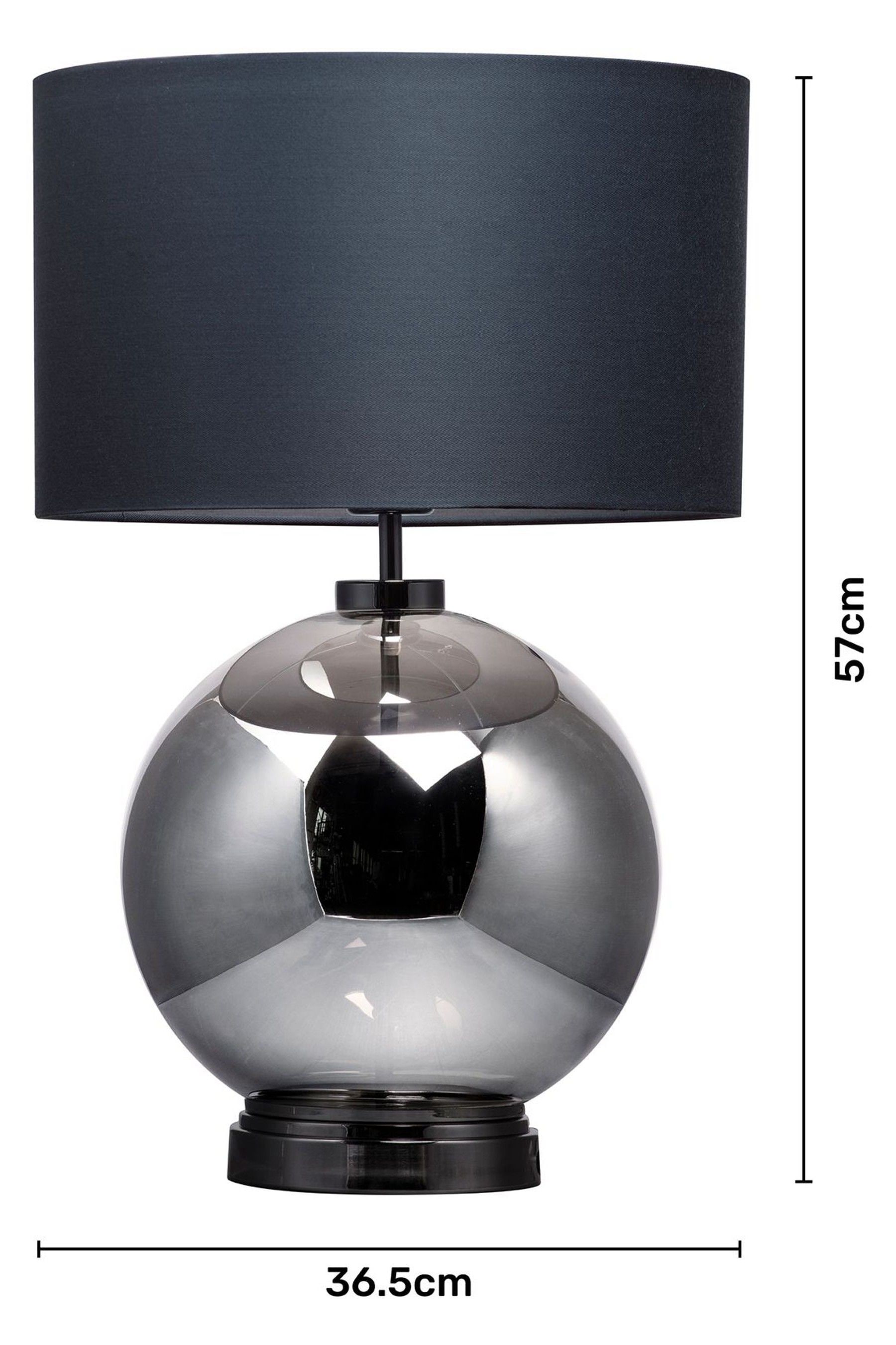 BHS Black Large Glass Table Lamp