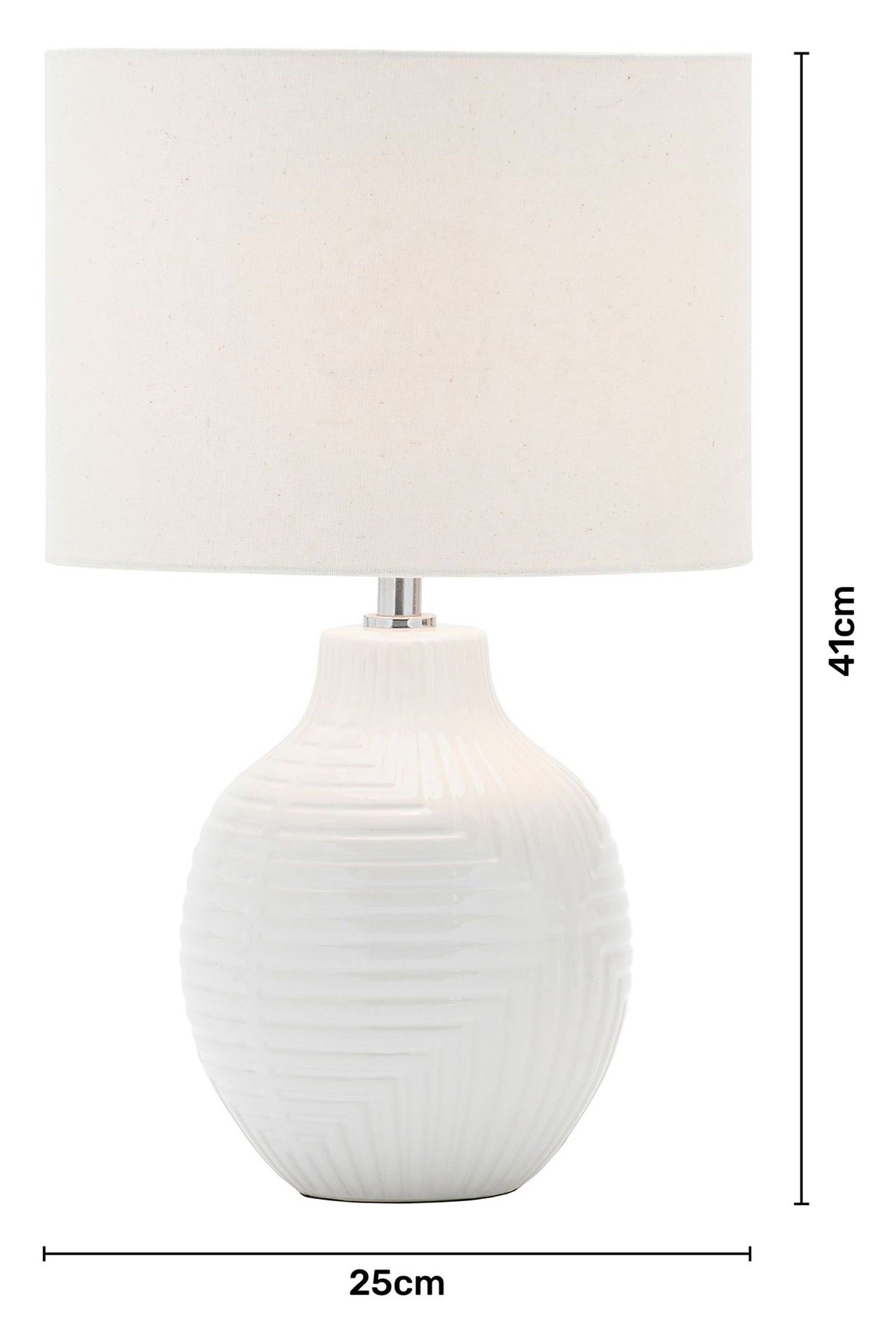 Buy BHS White Gus Embossed Ceramic Table Lamp from the Next UK