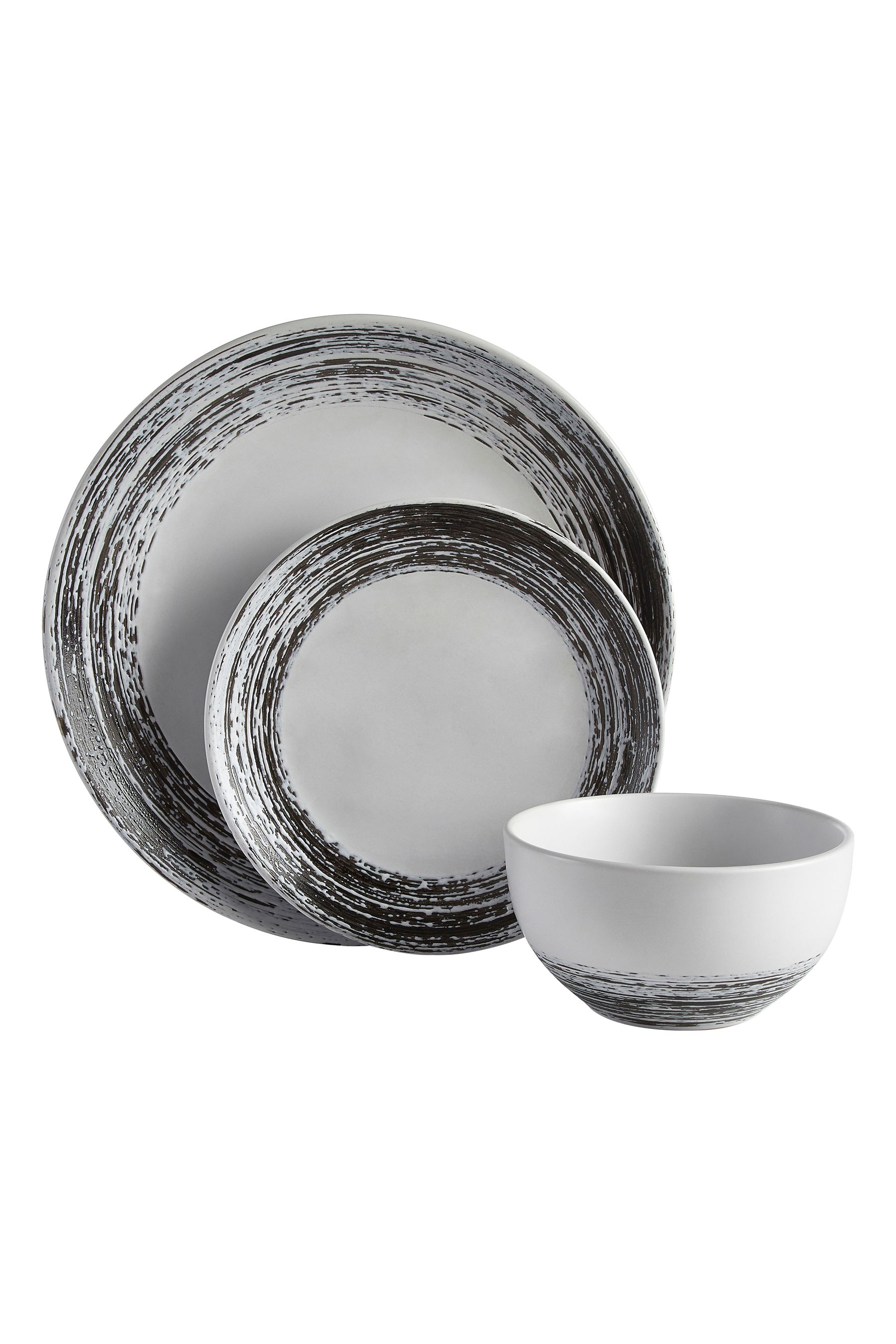 Buy Maison by Premier 12 Piece Black Middag Stoneware Dinner Set