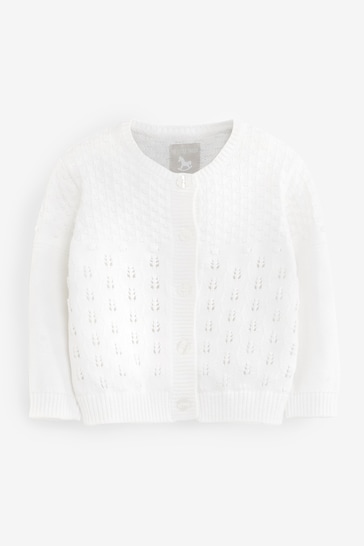 The Little Tailor Pointelle Baby Cardigan