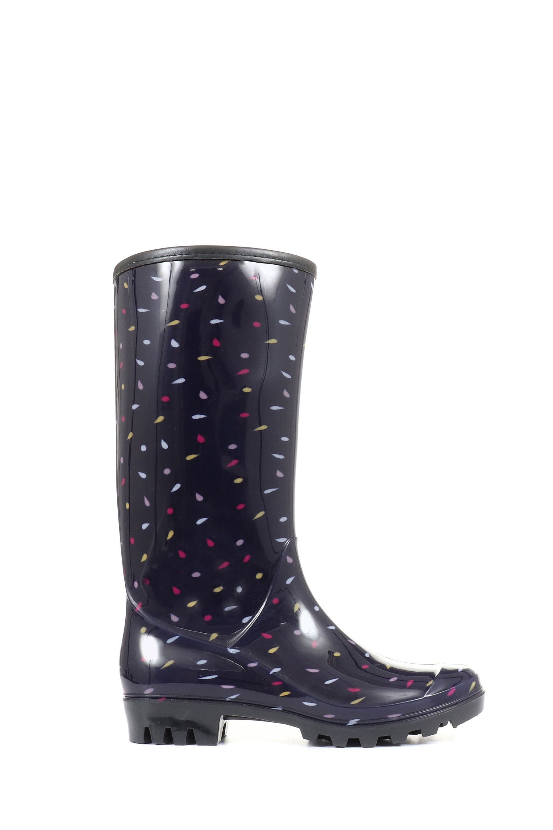 Buy Pavers Ladies Blue Polka Dot Wellington Boots from the Next UK
