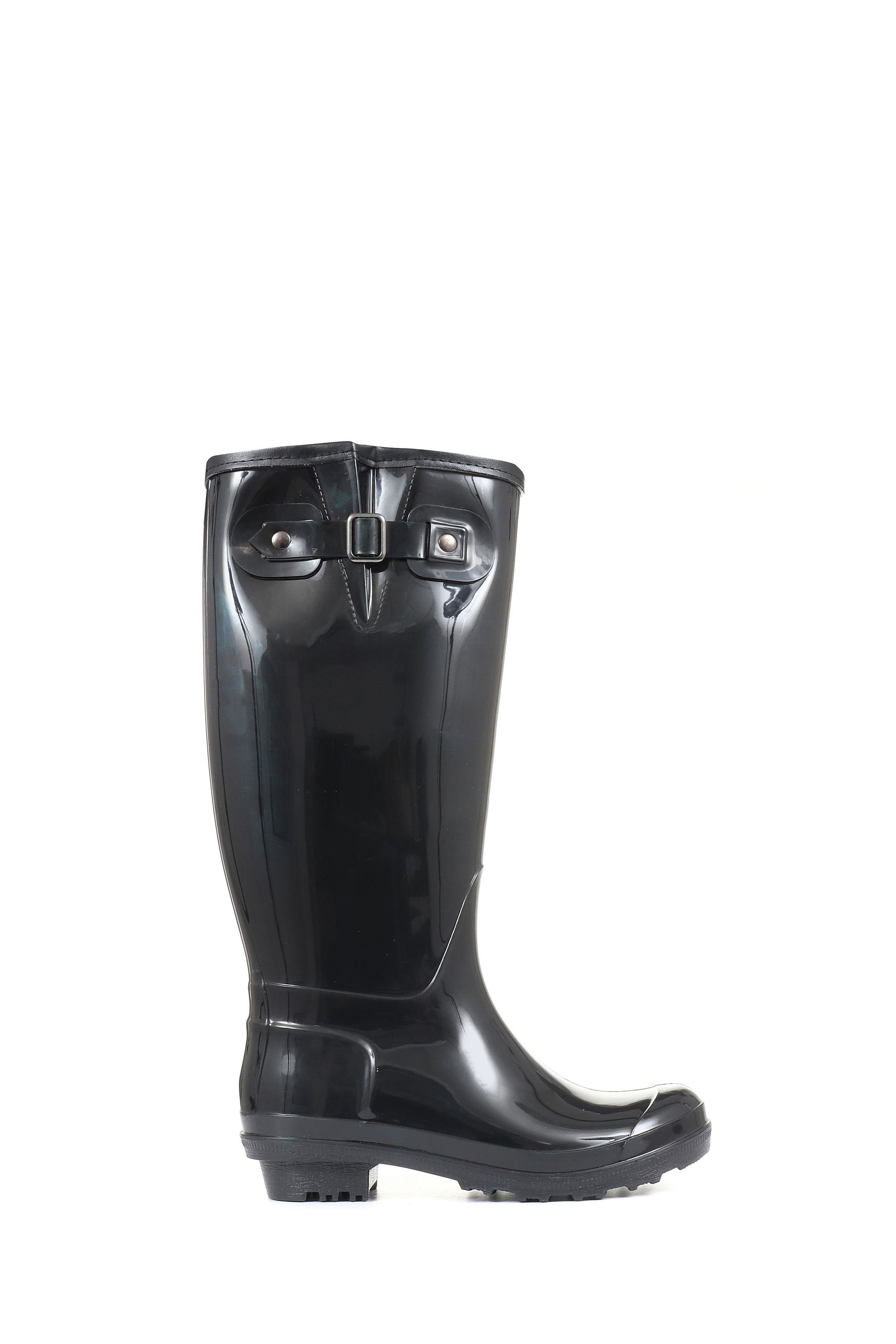 Pavers Ladies Patent Fleece Lined Wellies