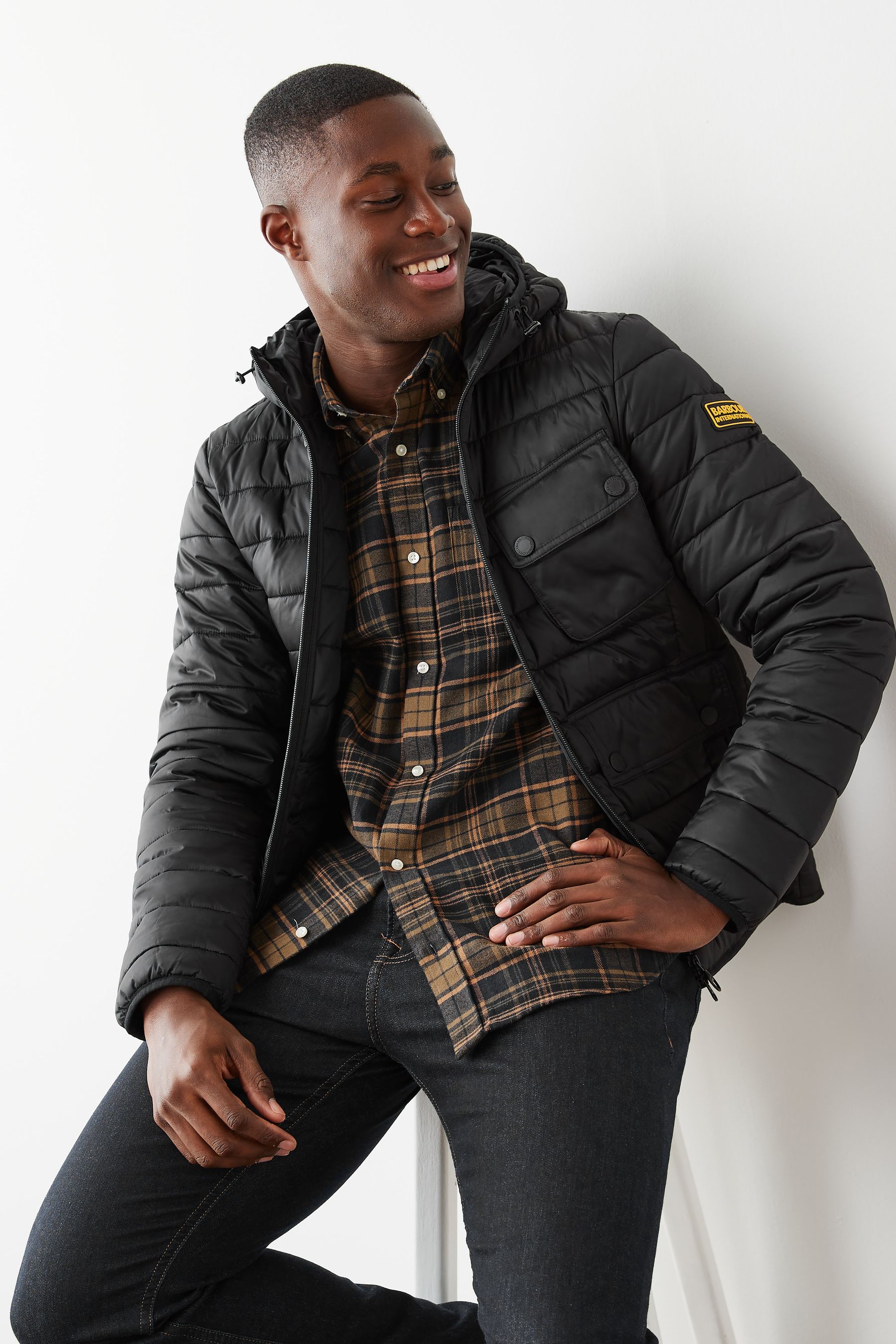 Barbour International Racer Ouston Quilted Hooded Jacket