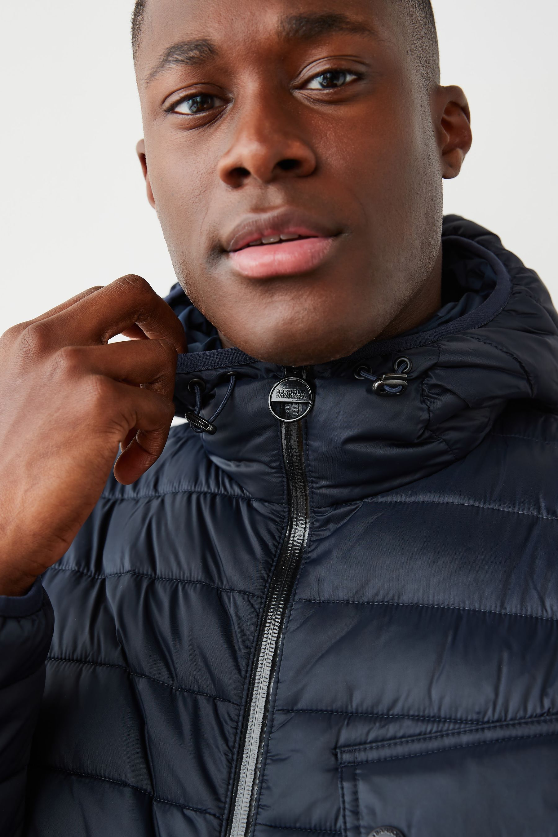 Buy Barbour International Racer Ouston Quilted Hooded Jacket from
