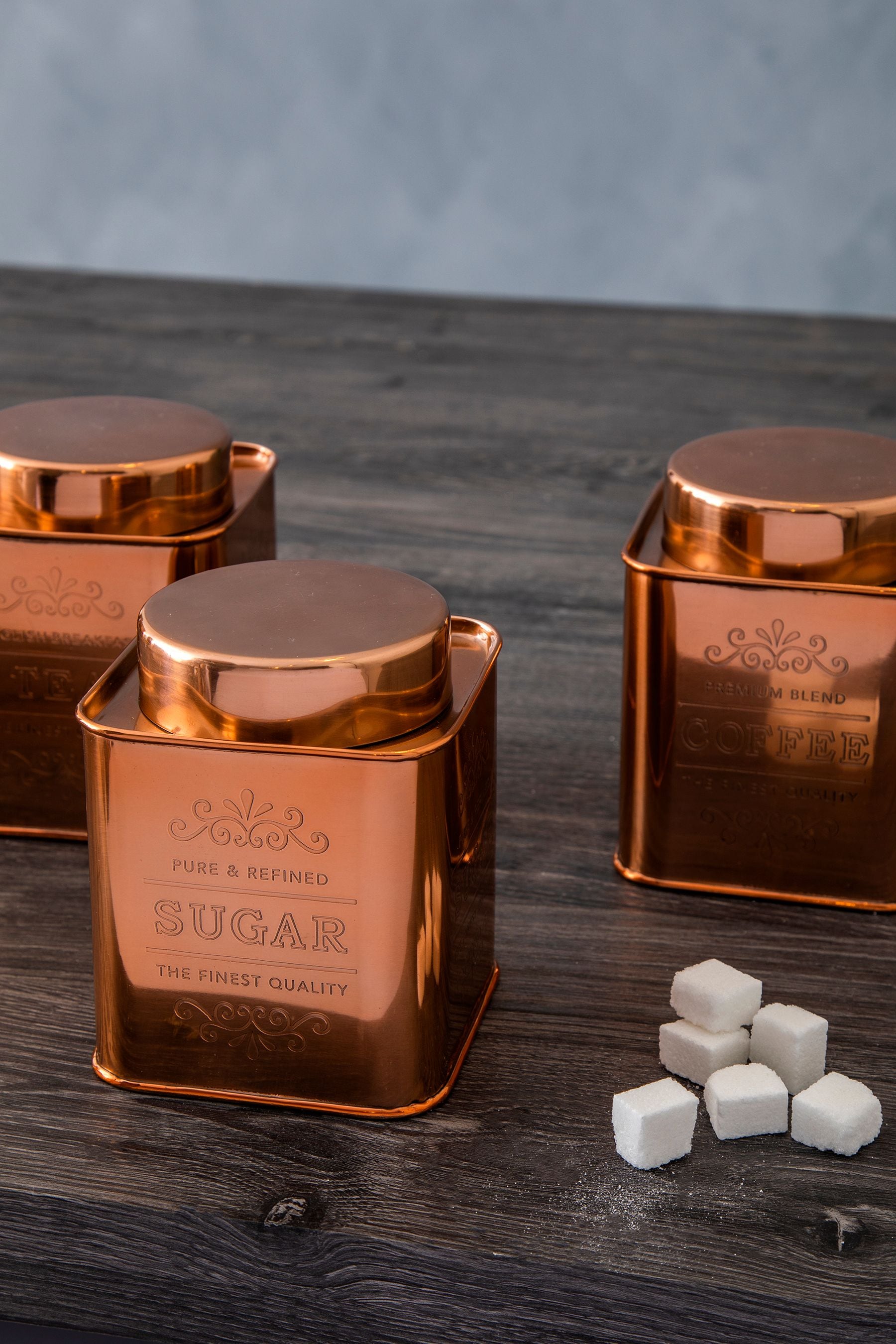Maison by Premier Copper Chai Square Canisters
