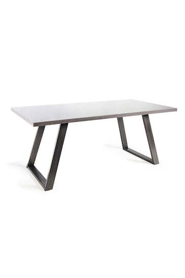 Bentley Designs Grey Hirst Painted Tempered Glass 6 Seater Dining Table