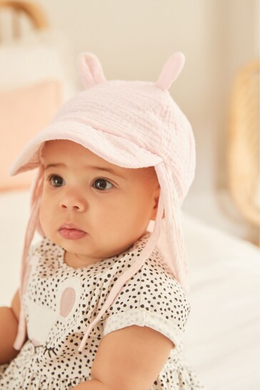Pink Summer legionnaire Baby Hat (0mths-2yrs)