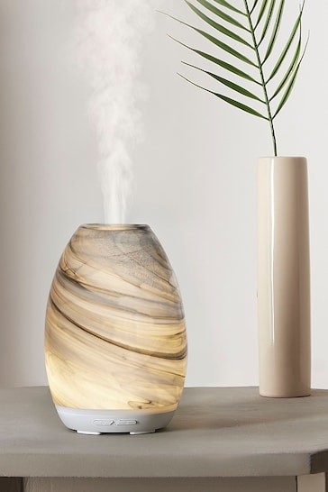 Made by Zen Jasper Patterned Glass Aroma Electric Diffuser with Breathing Light