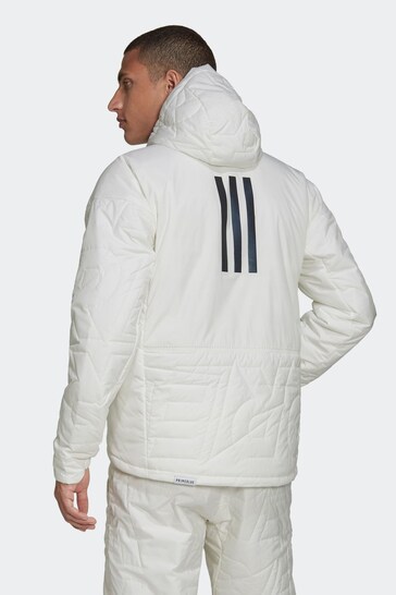 adidas White Terrex MYSHELTER PrimaLoft Hooded Padded Jacket