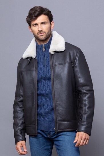 Lakeland Leather Brown Spitfire Sheepskin Aviator Jacket