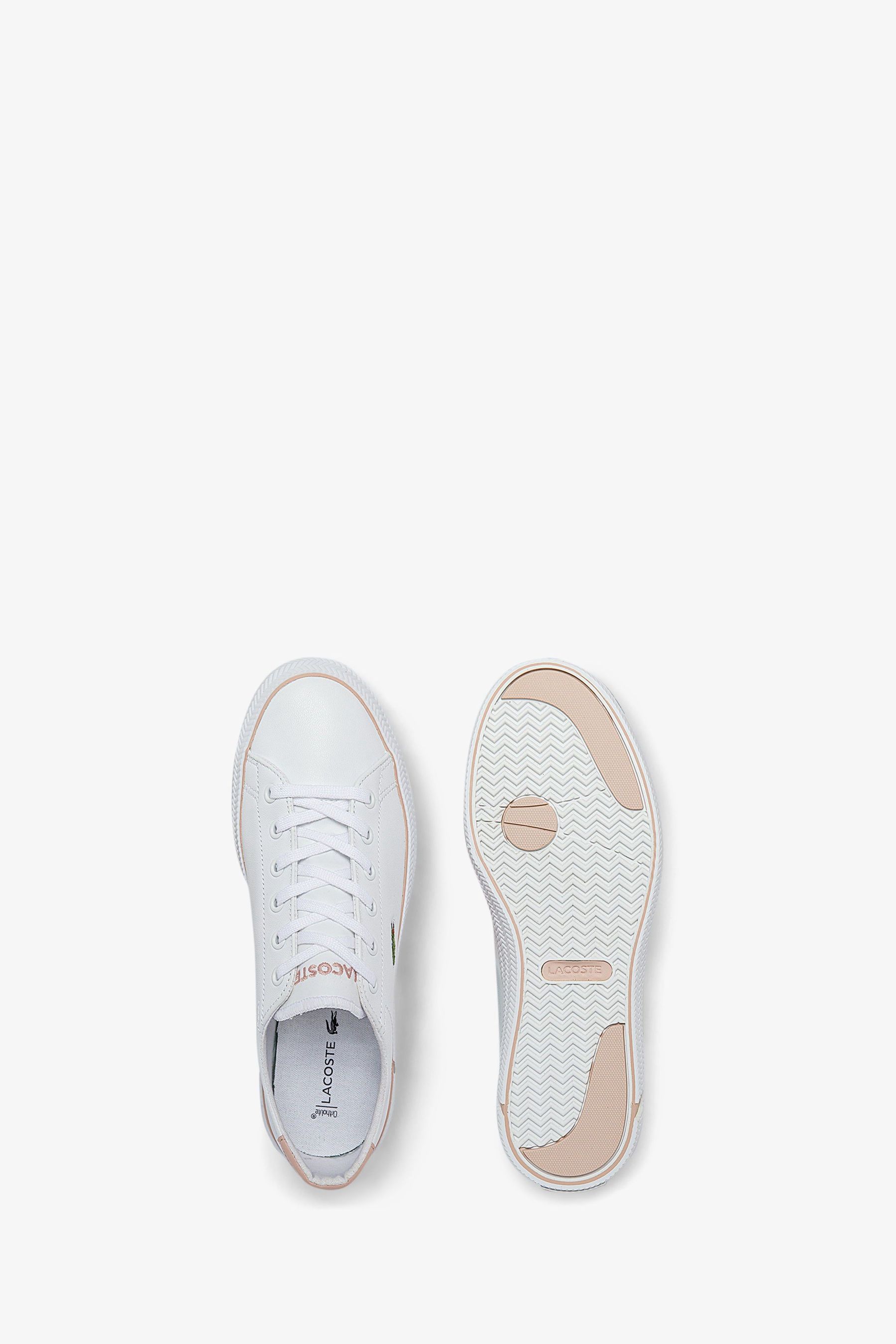 Lacoste pink store leather sneakers
