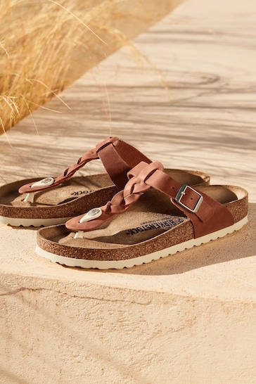Birkenstock Gizeh Braided Oiled Leather Sandals