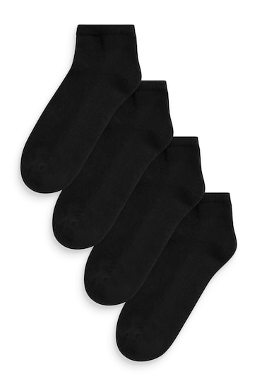 Black Cushion Sole Trainer Socks 4 Pack
