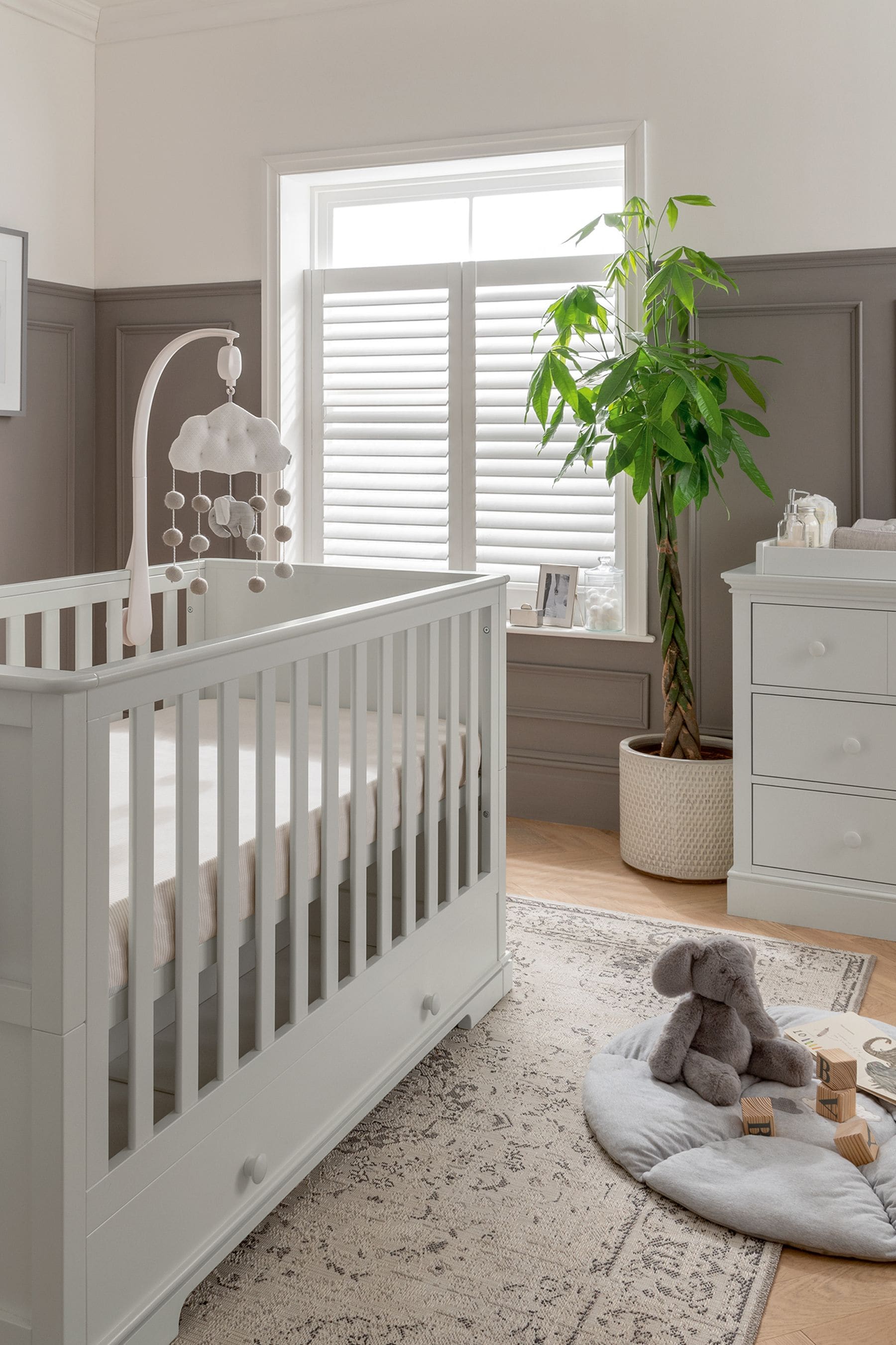 Buy Mamas Papas Grey Oxford 2 Piece Furniture Set Cot Bed from
