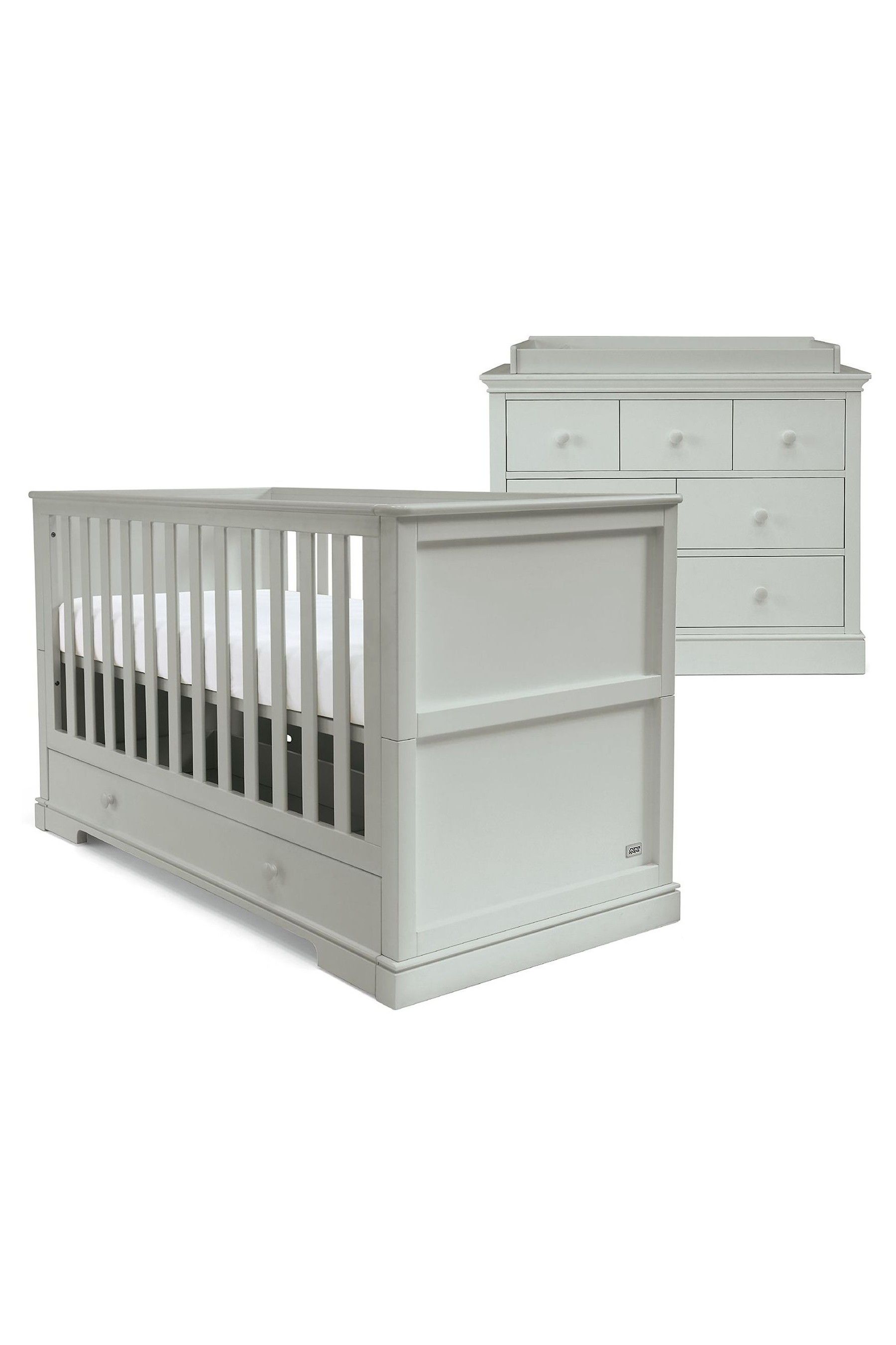 Buy Mamas Papas Grey Oxford 2 Piece Furniture Set Cot Bed from