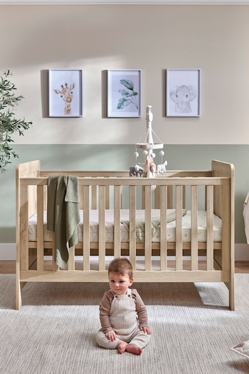 Mamas & Papas Light Oak Atlas 2 Piece Furniture Set Cot Bed