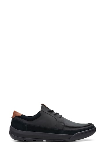 Clarks Black Leather Ashcombe Craft Shoes