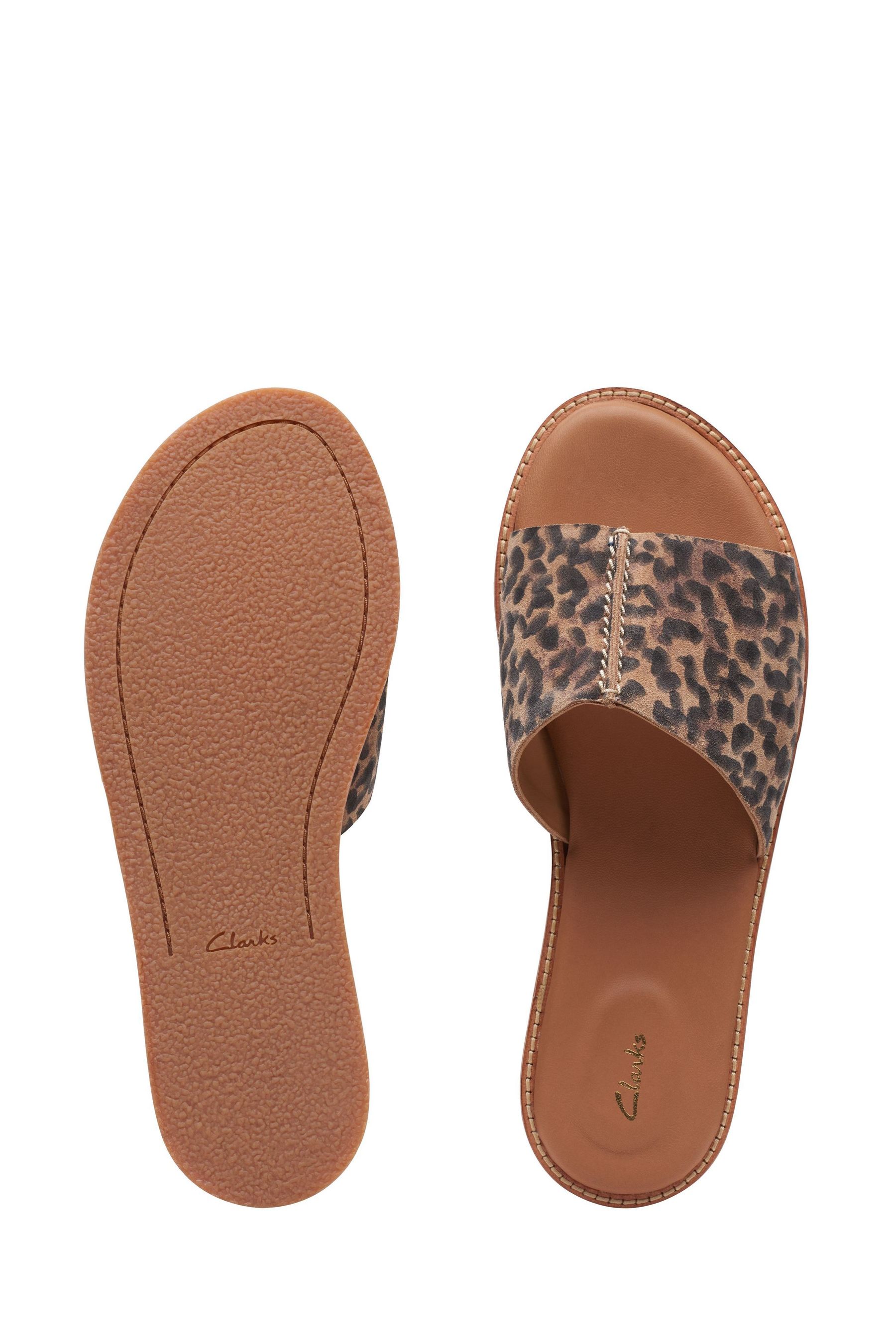 Clarks leopard print sandals shop