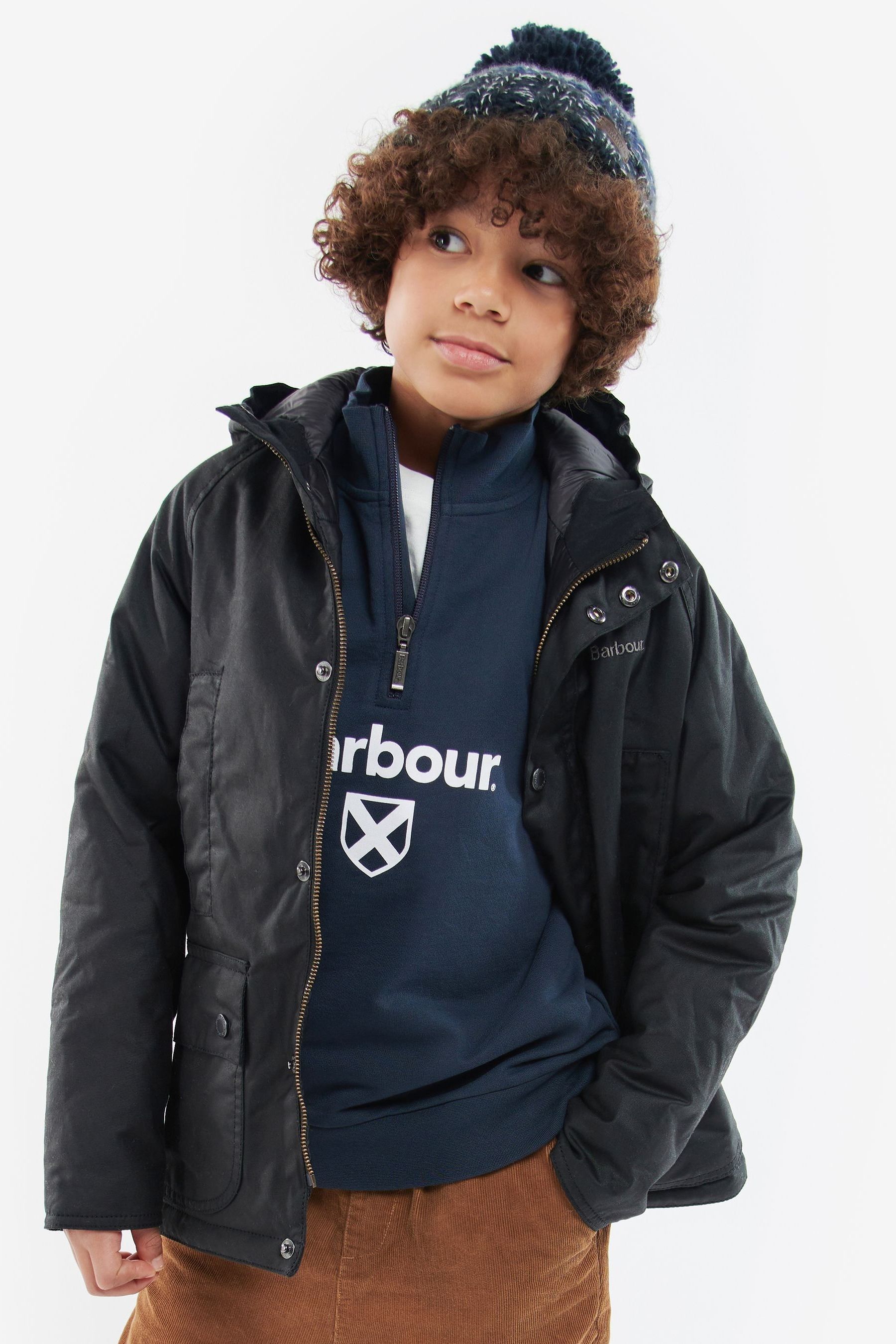 Barbour wax jacket kids Black online