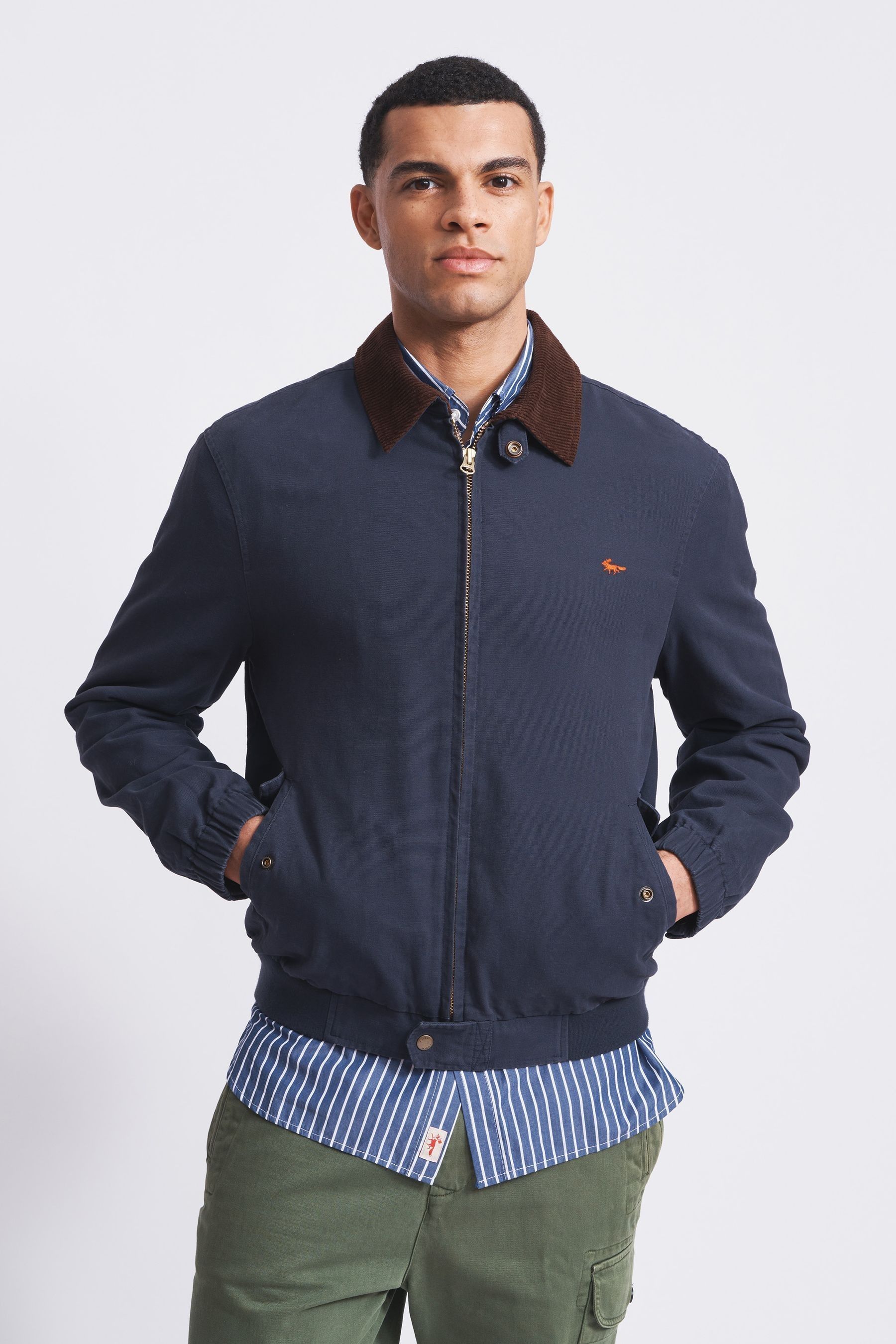 Aubin Blue Cartmel Canvas Harrington Jacket