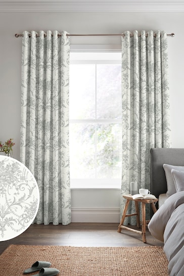 Laura Ashley Steel Tuileries Made To Measure Curtains