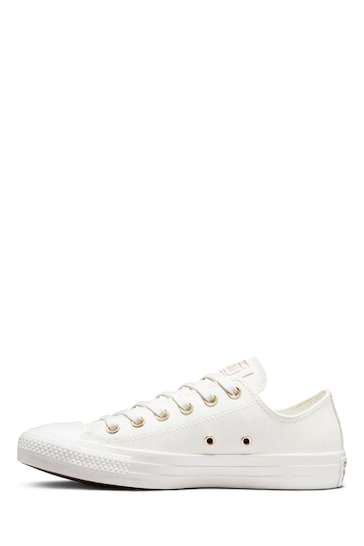 Converse White Leather Low Top Trainers