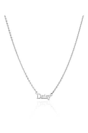 Abbott Lyon Silver Small Link Chain Editorial Personalised Name Necklace