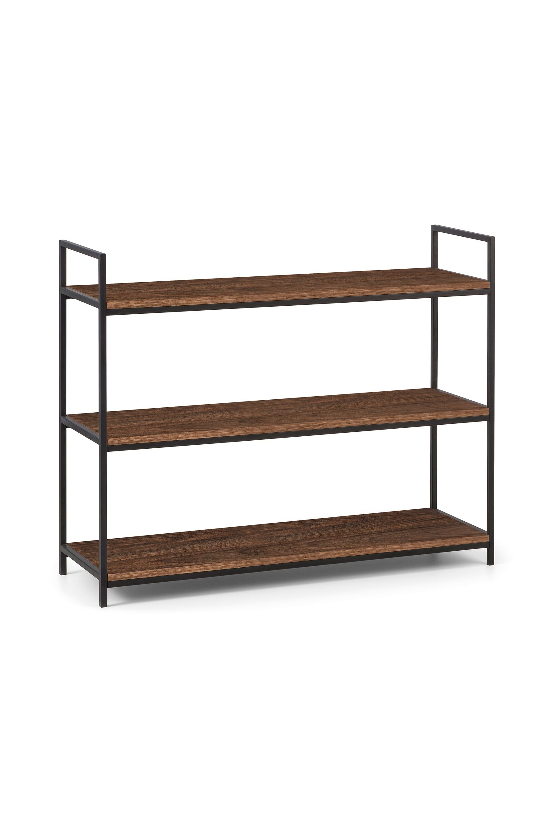 Black metal store low bookcase