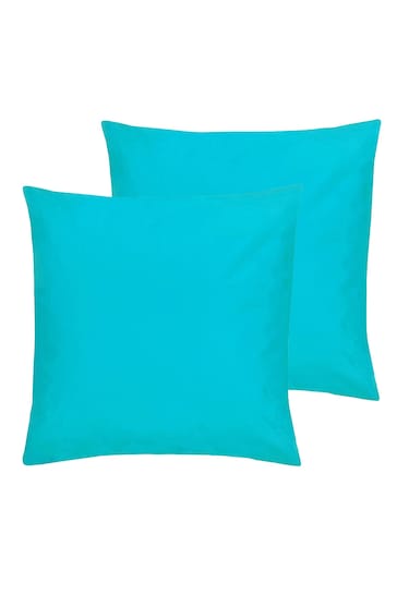 furn. Blue Plain Twin Pack Water UV Resistant Outdoor Cushions