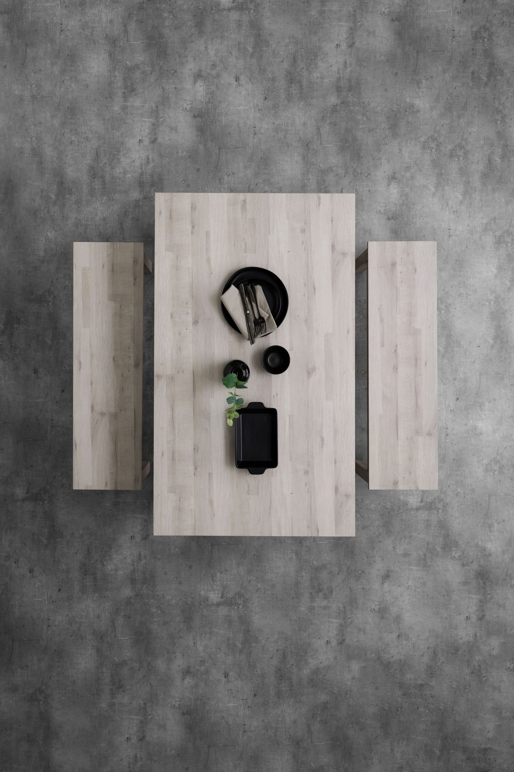 Buy Grey Bronx Oak Effect 4 Seater Bench Dining Table and Bench