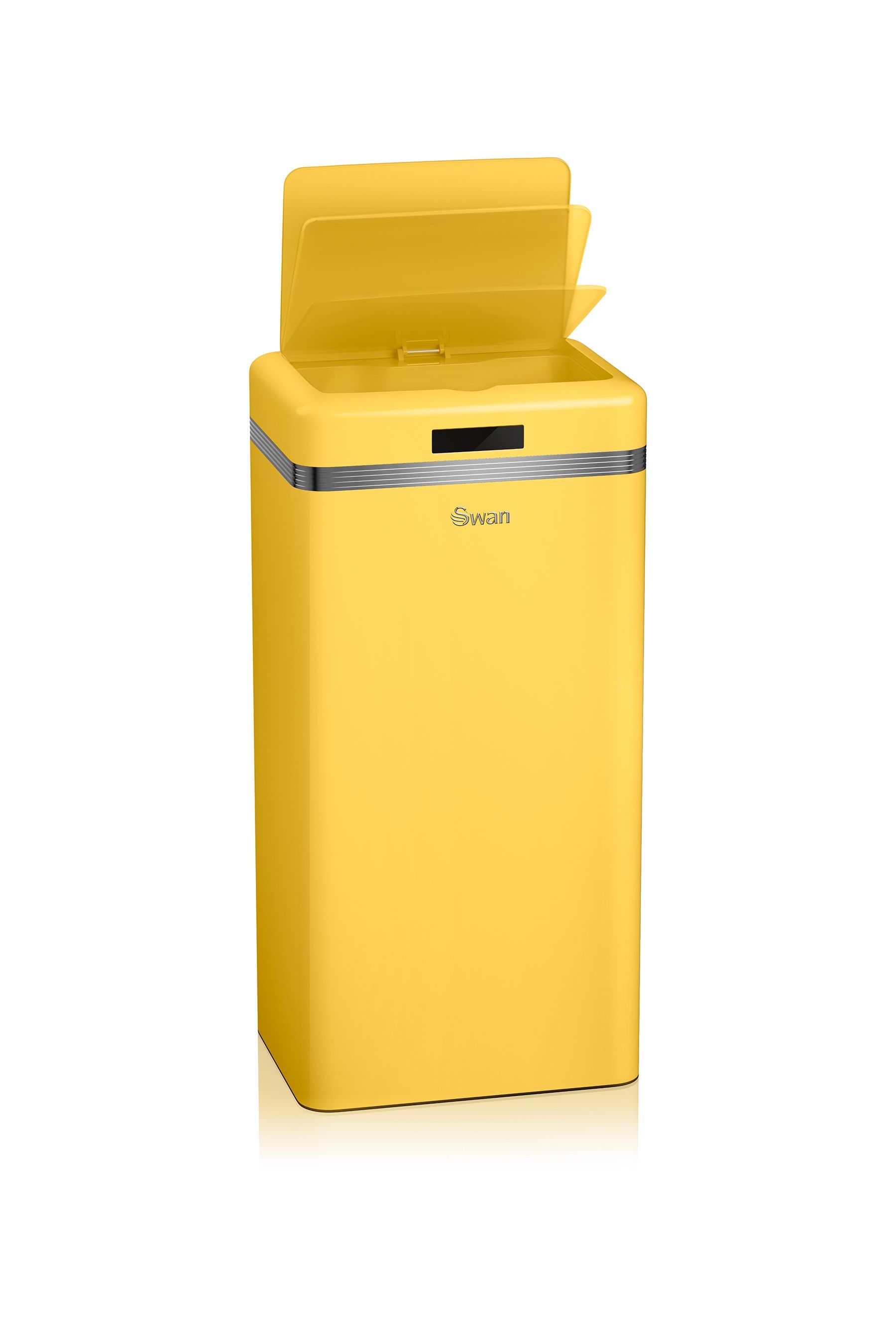 Buy Swan Yellow Retro 45L Square Sensor Yellow Bin from the Next