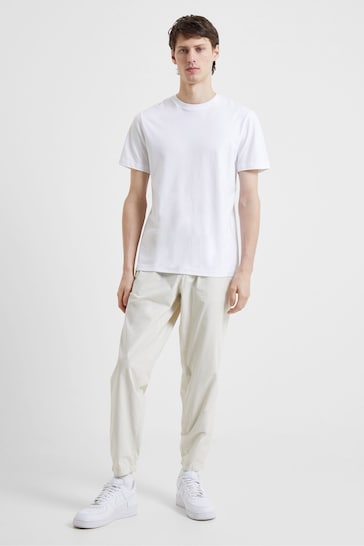 Buy French Connection Military Cotton Tappered Cream Chino Trousers ...