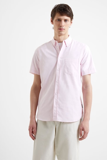 French Connection Pink Oxford Short Sleeve Shirt