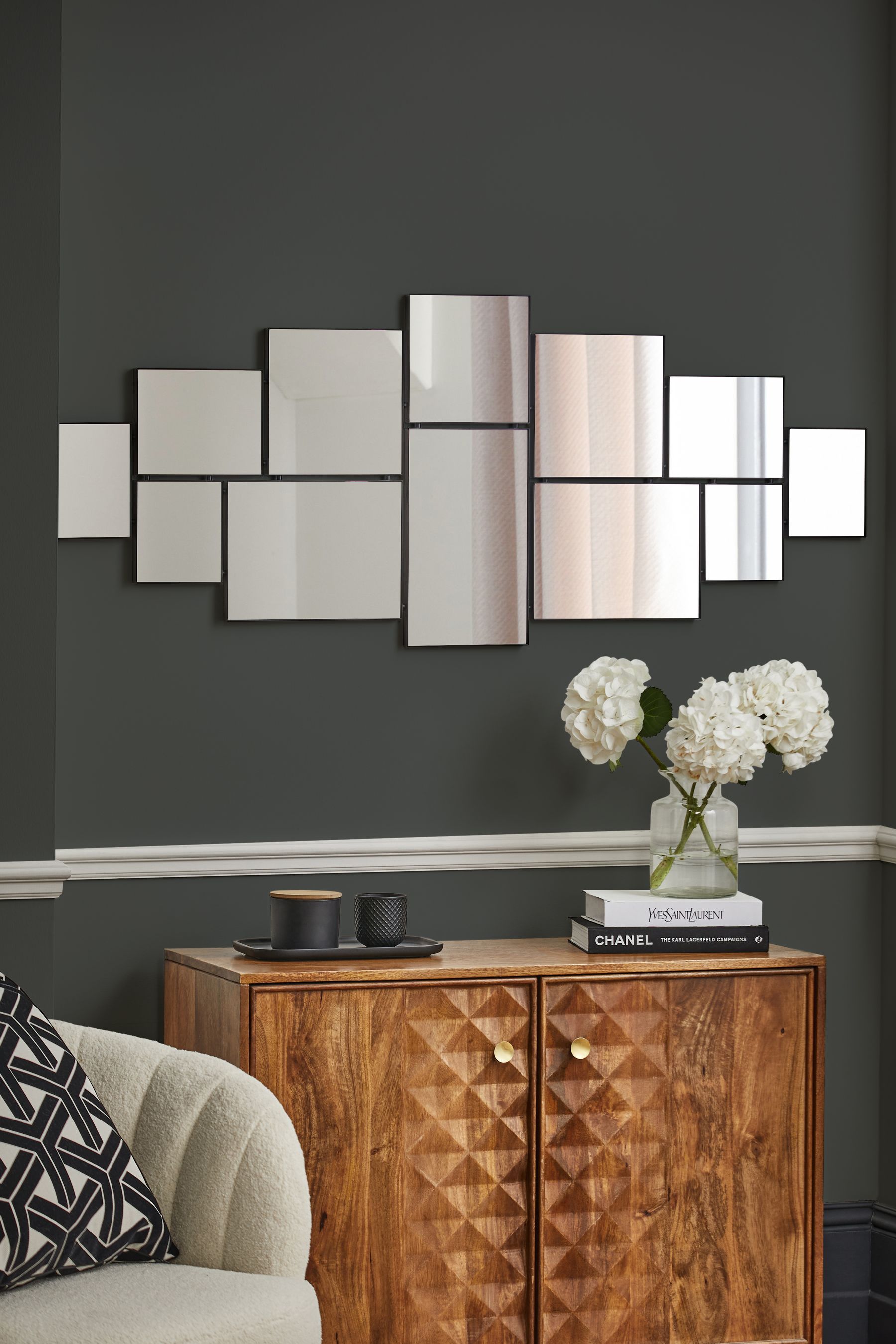 Buy Black Abstract Statement Wall Mirror from the Next UK online shop