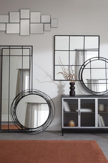Black Abstract Statement Wall Mirror