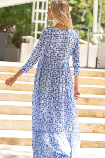 Aspiga Blue Mykonos Cotton Maxi Dress