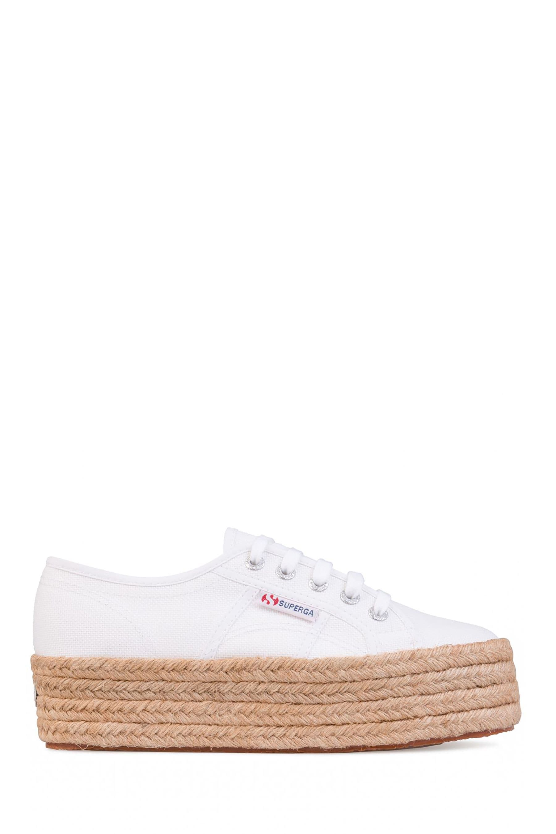 Superga 2790 espadrille sale flatform sneakers in white