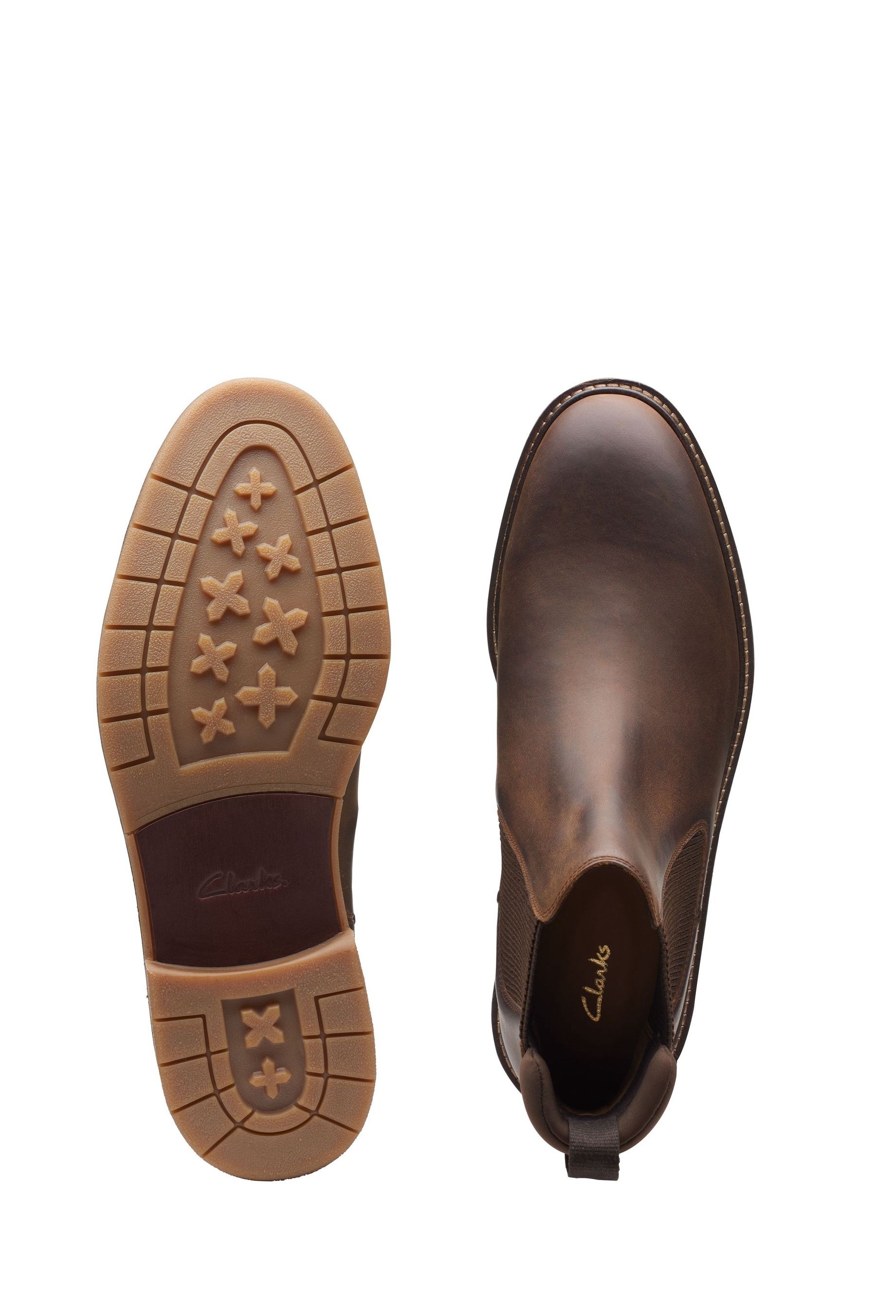 Clarks Brown Wide Fit G Leather Clarkdale Hall Boots