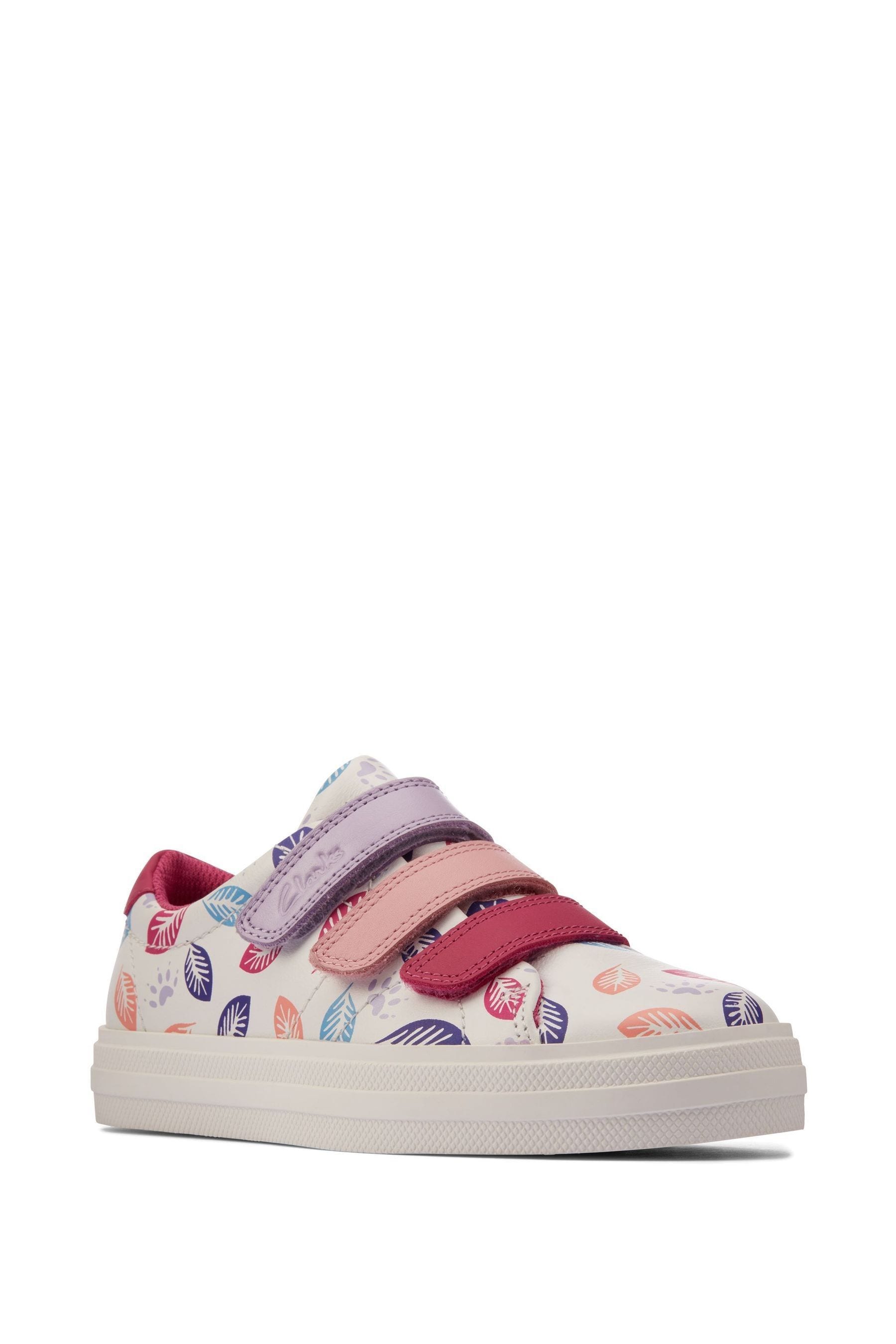 Buy Clarks White F Fit Leaf Shoes With Velcro Fastening from the Next UK online shop