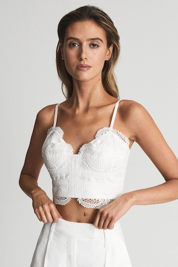 Buy Reiss White Penny Lace Bralette from the Next UK online shop
