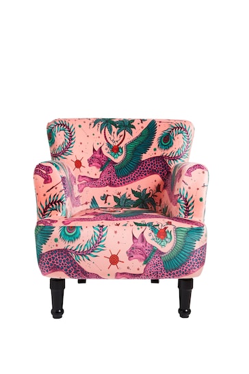 Emma Shipley Coral Pink Dalston Lynx Velvet Chair