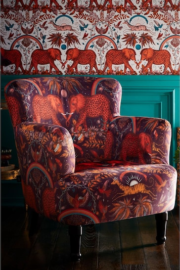 Emma Shipley Wine Red Dalston Zambezi Velvet Chair
